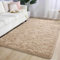 AIMECO Hochflor Teppich Wohnzimmer Carpet Beige 160X200cm Anti-Rutsch Extra Große Teppiche Schlafzimmer flauschig Teppiche Matte Teppichen Mädchen Schlafzimmer und Kinderzimmer
