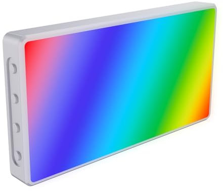 Focket Lumière Vidéo RVB LED, 4000mAh Lumière Portable Rechargeable avec un Support de Chaussure Froide pour les Tablettes Smartphones Ordinateurs Portables