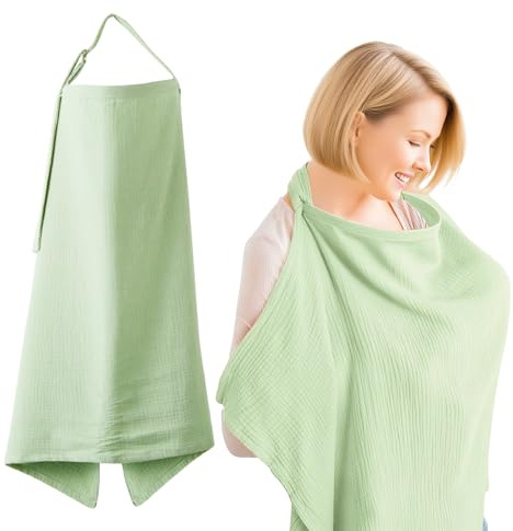 Manta Lactancia Para Bebé,Cubierta De Lactancia Materna,PañUelo Lactancia Materna,75x95cm,Bufanda De Lactancia Suave Y Transpirable,Cuidado De Privacidad De Cobertura Total (Verde)