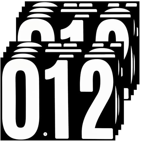 BINLINHONGO 7 Inches Large Number Stickers, 8 Sheets Self-Adhesive Vinyl Sticker Decals for Mailbox, Bulletins Boards, Home and Outdoors, White