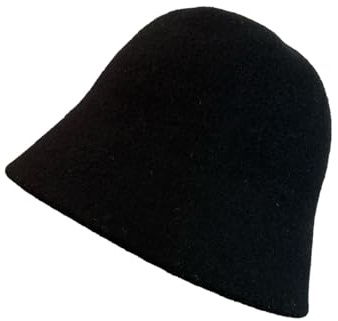 BrightGlow Wolle Eimer Hut Frauen Elegante Kirche Fischer Kappe Vintage Breiter Krempe Wollfilz Fedora Mütze Mode Wolle Filz Eimer Hut Elegante Fischer Kappe