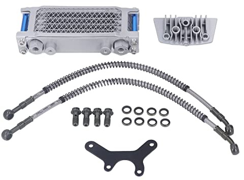 Set radiatore olio moto, kit di raffreddamento olio motore, radiatore in alluminio ad alta efficienza con tubi olio e staffe, ricambio per Monkey 125 50cc a 150cc Dirt Pit