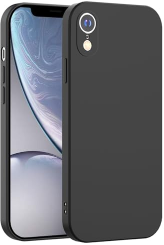 Honara Silicone Case for iPhone XR, Full Camera Protection, Slim Liquid Silicone Phone Bumper Cover, Soft Touch, Antiskid, DustProof, Shockproof, Drop-Resistant, Anti-Scratch Cases (Black)