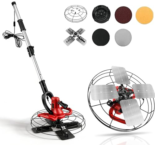 HCAUYNN Electric Trowel Machine Concrete Power Trowel Wall Smoothing Polisher 280-2800 RPM 6-Speed Adjustment for Plaster Mortar Cement Finishing