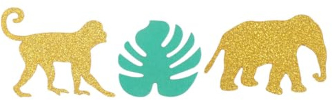 Hawaiianisches Dschungel Party Konfetti mit Monstera und Tieren 100 Stück