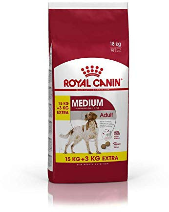 Royal Canin Hundefutter Medium Adult, 15 + 3 kg gratis, 1er Pack (1 x 18 kg)