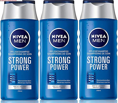 Nivea Hair Shampoo Men Strong Power, 3er Pack (3 x 250 ml)