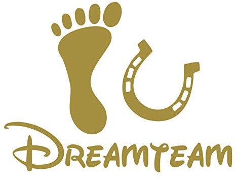 kleb-Drauf | 1 Dreamteam | Gold - glänzend | Autoaufkleber Autosticker Decal Aufkleber Sticker | Auto Car Motorrad Fahrrad Roller Bike | Deko Tuning Stickerbomb Styling Wrapping