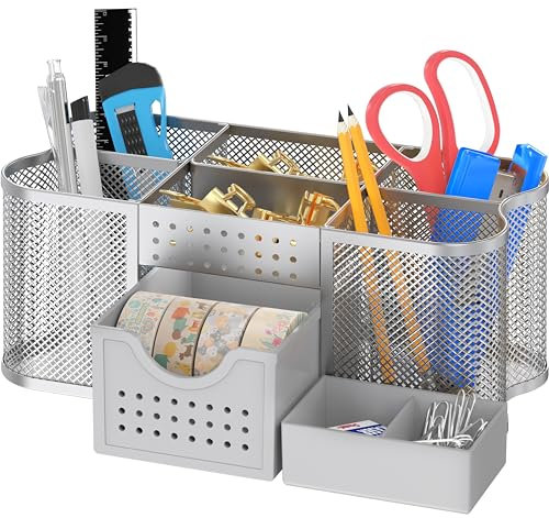 DecoBros Schreibtisch-Organizer, silberfarben