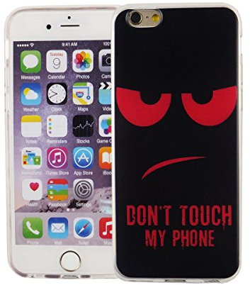 König Design Handyhülle kompatibel mit Apple iPhone 6 / 6s Silikon Case Hülle Sturzsichere Back-Cover Handyhülle - Don't Touch My Phone Rot Schwarz