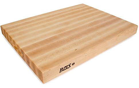 Boos Block Pro Chef Series Extra Thick Butchers Block - North American Hard Maple Wood Chopping Board - Extra Large 24 x 18 x 2.25 Inches