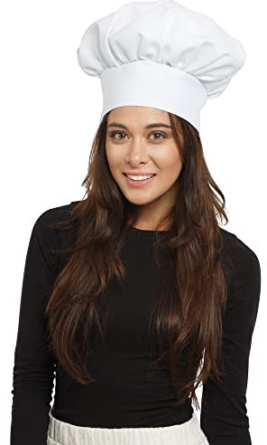 Dress Up America Gorro de chef unisex blanco para adultos y niños