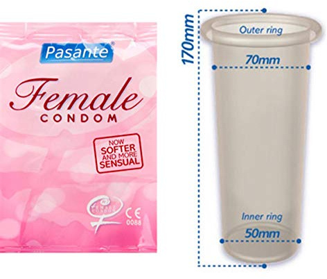 Pasante Internal Condom, latexfreie Frauen-Kondome (Femidom) - hypoallergen, hormonfrei & hautfreundlich, 3 Stück