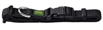 HUNTER VARIO BASIC Hundehalsung, Hundehalsband, robust, geschmeidig, Klickverschluss, M/1,5, schwarz