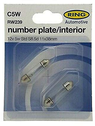 Ring Automotive RW239 12V 5W Std S8.5D 11 X 38 Festoon
