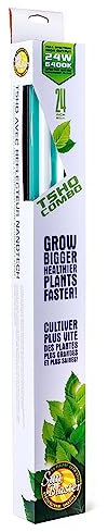 SunBlaster T5HO 2 Feet 24 Watts, 6400 Kelvin Grow Light Lamp Ballast Fixture with NanoTech Reflector for Indoor Home Gardens and Plants