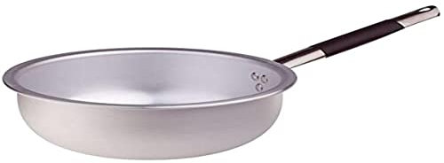 Pentole Agnelli ALMC111BMC24 Cool Padella Mantecare Salta Pasta e Riso, in Alluminio, Spessore 3 mm, con Manico Tubolare in Acciaio Inossidabile, 24 cm, Argento