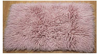 Flokati Teppich, griechisch, 90 x 160 cm, 2000 g/m², Pastellrosa