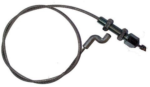 Câble de soulèvement pour plateau de coupe CASTELGARDEN modèles J92, TC102 et TC122 jusque 2000 - Longueur gaine: 595 mm, Longueur câble: 640 mm. Remplace origine: 82004603/0