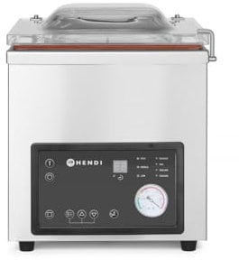 HENDI Vakuum-Verpackungsmaschine, Vakuumiergerät, Vakuum Kammer Verpackungsmaschine, Schweißleiste: 300mm, Pumpenleistung: 167 l/min, 230V, 370W, 370x480x(H)435mm, Edelstahl