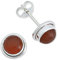 Ohrstecker 925 Silber Karneol orange roter Stein Edelstein Ohrringe echt Silber Damen Sterling Silber Stecker Geschenk(MOS-048-16)