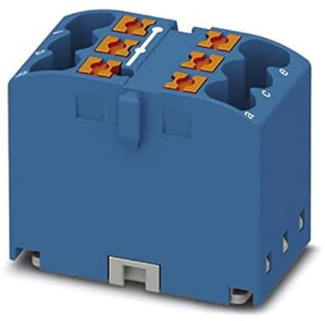 Phoenix Contact PTFIX 6X2,5 BU Verteilerblock, Grundklemme, 450 V, 24 A, Anzahl der Anschlüsse 6, Querschnitt 0,14 mm²-4 mm², AWG: 26-12, Breite 16 mm, Höhe 21,7 mm, Blau, 1 Stück
