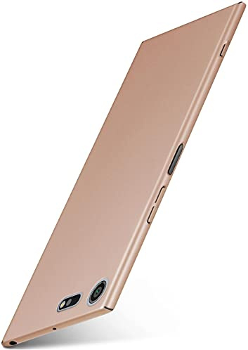 moex für Sony Xperia XZ Premium Hülle Ultra Dünn, Schutzhülle mit erhöhtem Kameraschutz, Slim Cover Hardcase Backcover, Dünnste Handyhülle Minimalistisch Alpha Case, Matt Gold
