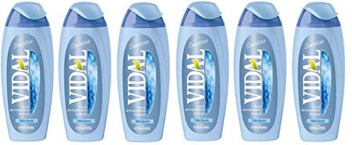 6 X Vidal Sensation con Talkum Shower Gel Doccia Gel Doccia Gel 250 ml