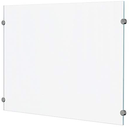 ECOfoxx 6mm ESG Glas Küchenrückwand Spritzschutz Herd Fliesenspiegel Glasplatte Rückwand viele Größen (Klarglas, 90x60cm)