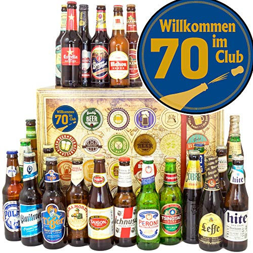 Willkommen im Club 70 / 24x Bier aus aller Welt/Geschenke zum 70. Geburtstag/Weihnacht Kalender Bier 2024 2025