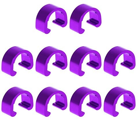 niumanery 10pcs Bike Bicycle Cycle MTB C-Clips Buckle Hose Brake Gear Cable Housing Guide Purple