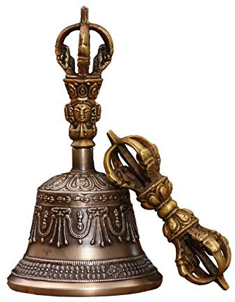 Tibetisch-buddhistischen Meditation Glocke Tibetische Handglocke Meditation & Gebetsglocken Dorje Vajra Buddhistische Glocke 6.6 Zoll, L