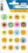 HERMA 3668 Aufkleber Smiley Blumen klein groß, 20 Stück, Belohnung Sticker mit lustigen Emoji Gesicht Motiv, Kinder Etiketten für Schule Grundschule Schüler Tagebuch Scrapbooking Geburtstag Deko DIY