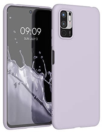 kwmobile Funda para Xiaomi Redmi Note 10 5G Carcasa - Ultrafina de TPU y Silicona con Bordes elevados anticaídas - Lila