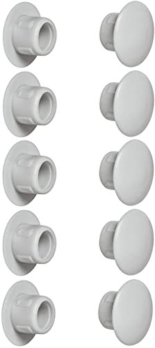 cyclingcolors 10x tappo chiusura plastica nero bianco grigio marrone mobili inserto cappuccio copriforo fori (Ø8mm/grigio chiaro RAL 7035)