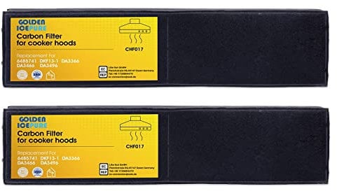 GOLDEN ICEPURE Aktivkohlefilter Dunstabzugshaube für Miele DKF13-1 DKF13 und 6485741 für Miele Dunstabzugshaube Filter Ersatz DA3366/3466/3496, 2 Stück