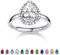 Bestyle Glänzender Zirkonia Ringe für Damen April Geburtsstein Fingerring Verstellbarer Ring Silber 925 Mädchen Bling Modeschmuck
