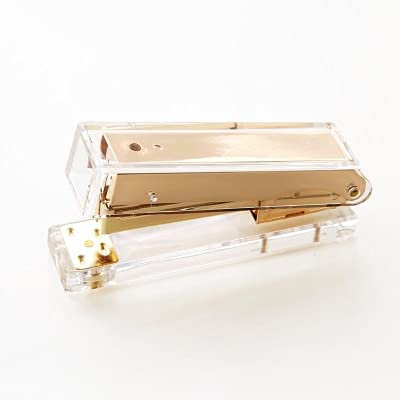 LUOSHUAI Tacker Rose Gold Gold Manual Hefter Mode Metallhefter Tacker BüRo (Color : Gold Stapler)