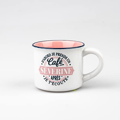 Kontiki - Tazzina da caffè con piattino in ceramica personalizzata Severine...