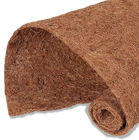 Rouleau de Doublure en Fibre de Coco Naturelle, Tampon en Fibre de Noix de Coco, Tapis pour jardinières, poteaux en Mousse (40 cm x 244 cm)