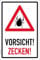Aufkleber Warnung Hinweis Vorsicht Zecken! Schild Folie selbstklebend | Variante wählbar Made in Germany, Größe: Weiß | 10x15cm
