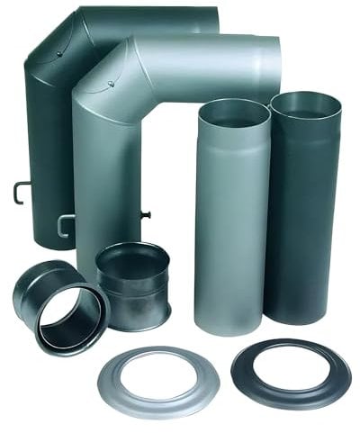 Kamino Flam Winkelrohr-Set 150mm schwarz m.Verläng.