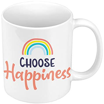 Fabulous Keramische Becher 325ml Choose Happiness Typografie Lettering Quotes Positivity Happiness