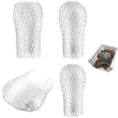 Fallrohrschutz 4 Pcs Dachrinnenschutz Aluminium Regenrohrschutz, Einstellbar Dachrinnen Laubschutz, Blättersieb für Dachrohre Fallrohr Abdeckungen zum Stoppen von Blättern Moos