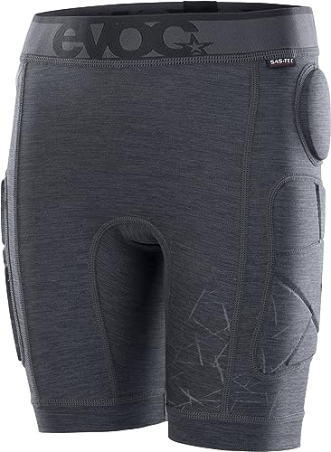 EVOC Crash Pants Kids, Radlerhose (inkl. Hüftprotektoren und Schutzpolster, S.Leisure-Material, S.Café-Technologie gegen Gerüche, maschinenwaschbar), Carbongrau