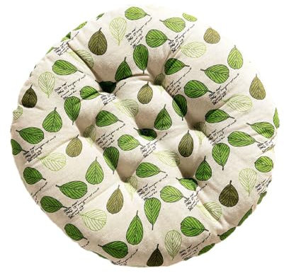 DOTBUY-SHOP Cojines Sillas Jardin Pack 1 Cojines Redondos Cojines de Asiento para Sillas de Terraza Cocina Patio Balcón Salón, para Decoración Interior o Exterior (50x50cm,Hojas Verdes)