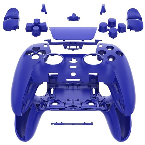 eXtremeRate Komplettes Set mit Tasten, Touchpad-Abdeckung, kompatibel mit PS5 Edge-Controller, blau, benutzerdefinierter Ersatz, dekorative Zierleiste, Front-Rückplatten, kompatibel mit PS5 Edge