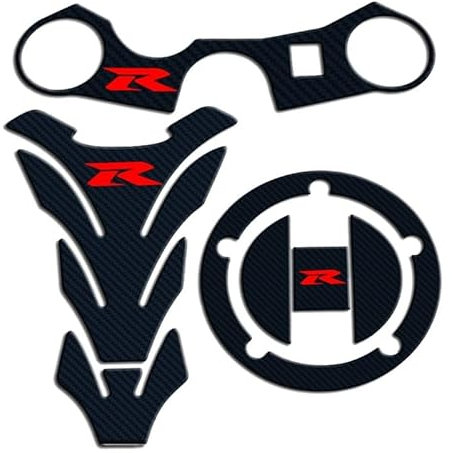 DARDDI Carbon Tankdeckel Aufkleber Tank Pad Gabel Gabelbrücke Obere Klemme Aufkleber für SU&ZUKI GSXR GSX-R 600 750 1000 K3 K4 K5 K6 K7 K8 K9 L17 Motorrad tankpad