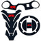 DARDDI Carbon Tankdeckel Aufkleber Tank Pad Gabel Gabelbrücke Obere Klemme Aufkleber für SU&ZUKI GSXR GSX-R 600 750 1000 K3 K4 K5 K6 K7 K8 K9 L17 Motorrad tankpad