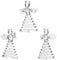 Widdle Gifts Glass Christmas Tree Decoration (3 Glass Angels 7849)